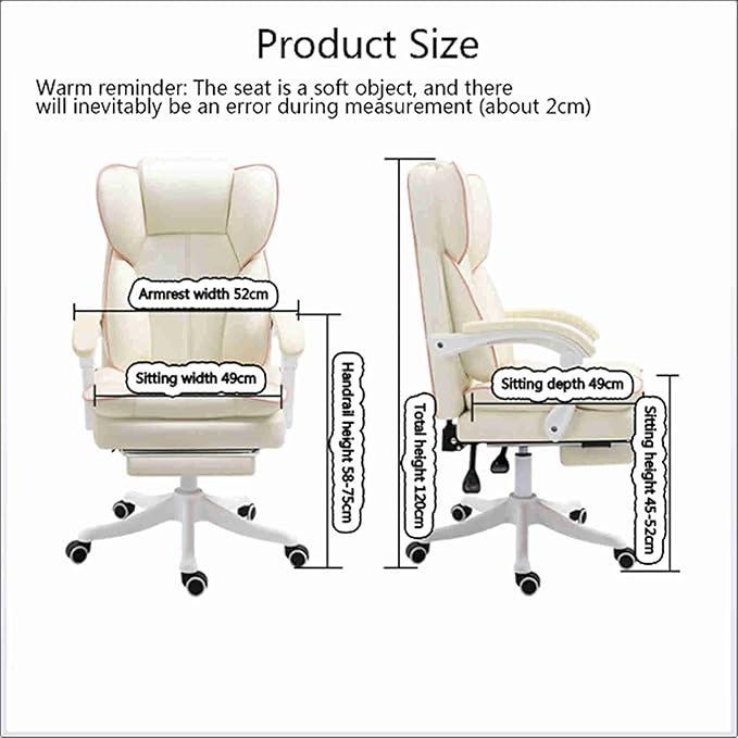 Office Computer Chair White Gaming Chairs Reclining Office Chair with Footrest with Ergonomic High Back Office Chair ?for Adults Teens Desk Chair Designed for Sedentary PeoplePink ( Color : Yellow )