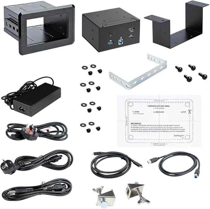 StarTech.com Conference Room Docking Station - Universal Laptop Dock - 4K HDMI 60W Power Delivery USB Hub GbE Audio - in-Table Connectivity Box for Huddle/Boardroom Collaboration Space TAA