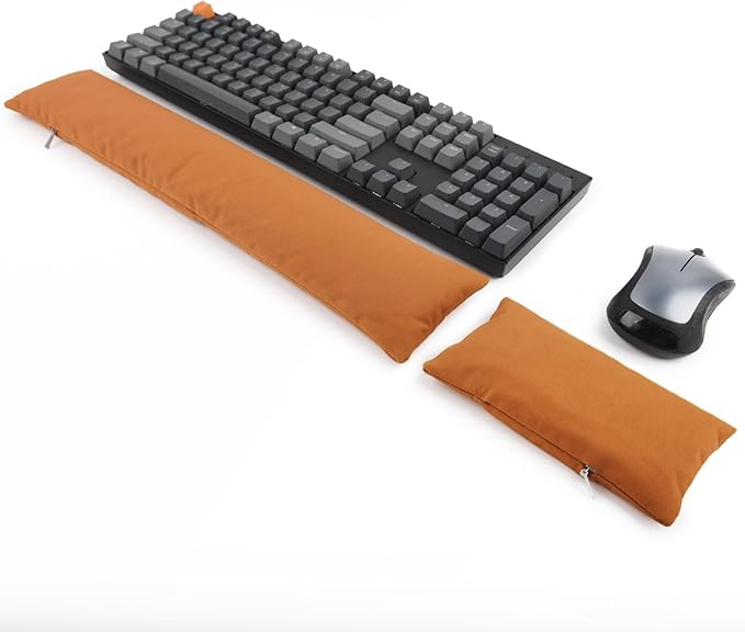 Keyboard Mouse Wrist Rest Bean Bag Set Ergonomic Wrist Rest for Keyboard and Mouse Filled Ergo Beads for Laptop Desktop Computer (Keyboard and Mouse Wrist Support Set)