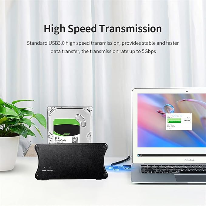 External Hard Drives USB3.0 Hard Drive Docking Station 2.5/3.5'' SATA HDD/SSD High Speed Aluminum Alloy HDD Enclosure Card Reader
