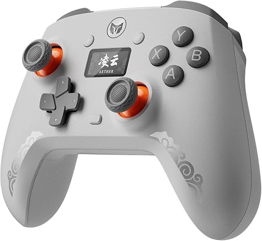 BIGBIG WON Wireless Gaming Controller with LCD Display – Hall Effect Joystick &amp Triggers 1000Hz Polling Rate PC/Switch/Android/iOS Compatible Dual Back Buttons Turbo HD Rumble Wired/Bluetoot