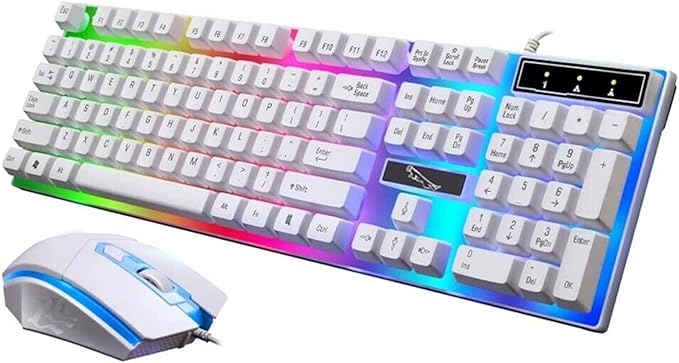 Gaming Keyboards and Mouse 1 Set G21 Wired Keyboard Sensitive Plug Play ABS RGB Backlight 1600dpi Mouse for Computer