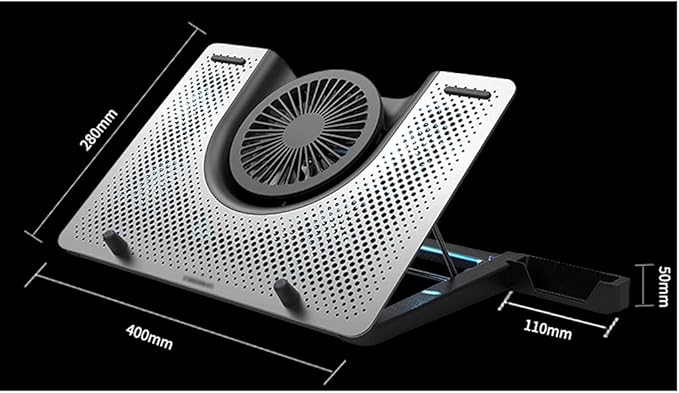 Steel Mesh Panel LED Fan Adjustable Speed Control 10 -17 Laptop Cooling Pad Cooling Bracket