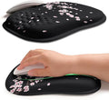 Hokafenle Ergonomic Wrist-hugging Mouse Pad Wrist Support U-shaped Holding Wrist Rest Mousepad for Carpal Tunnel Pain Relief with Cushioned Memory Foam Slope Massage Bulge (10.2x8.3 inCherryBlossom)