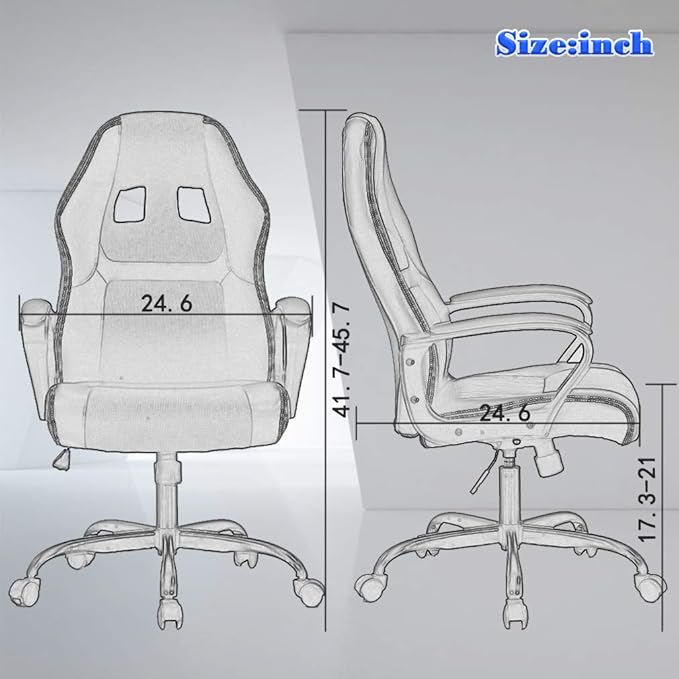 BestOffice Office Chair PC Gaming Chair Cheap Desk Chair Ergonomic PU Leather Executive Computer Chair Lumbar Support for Women Men (Red)