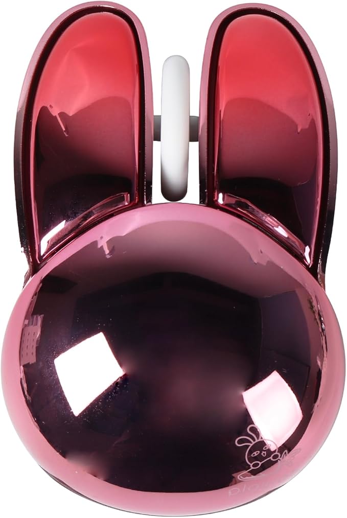 2.4G Wireless Mouse Cute Rabbit Shape Bluetooth Small Optical Mice 1200DPI USB Kawaii Computer Mouse for Small Hands Kids Women Red