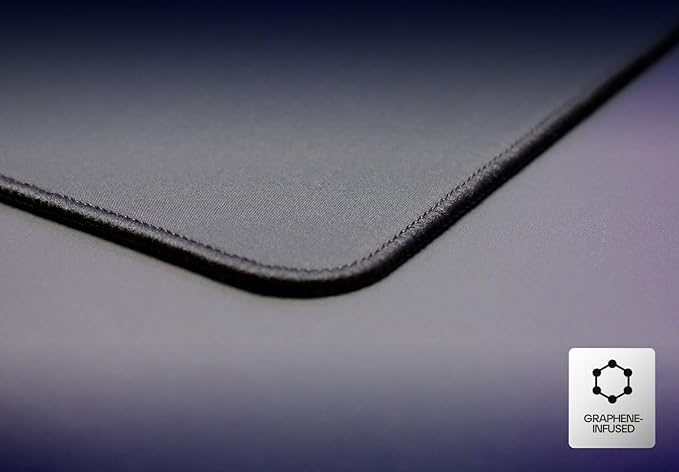 CHERRY XTRFY GP7 Cloth Gaming Mousepad | Large Graphene Black | Extra-Soft Rubber Base | Square 18 X 15.75