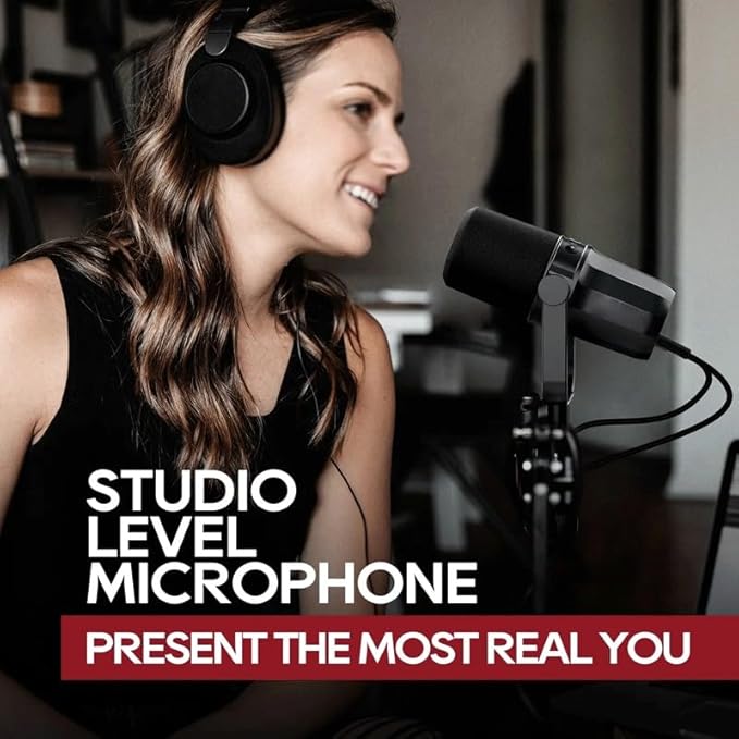 Dynamic Microphone Metal Built-in Headset Output Sound Insulation for Podcasts Live Broadcast and Games (Color : E Size : As Shown) (D As Shown) (D As Shown)