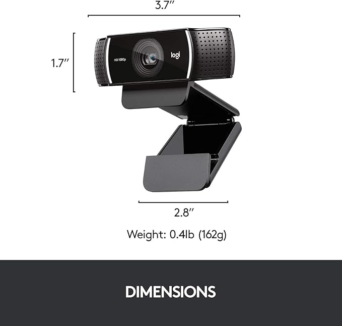 Logitech C922 Pro Stream Webcam 1080P Camera for HD Video Streaming &amp Recording 720P at 60Fps with Tripod Included (Renewed)