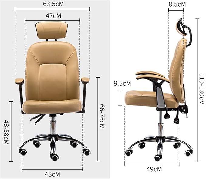 Mlaea PU Leather Desk Gaming Chair Swivel Chair Gaming Chair Conference Chair 360° Swivel High Back Comfortable Desk Chairs(Color:#2)
