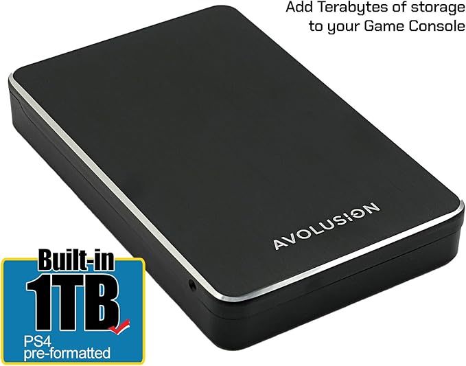 Avolusion M2 1TB USB 3.0 Portable External Gaming Hard Drive (for PS4 / PS5 Game Console or Windows Laptop/PC)
