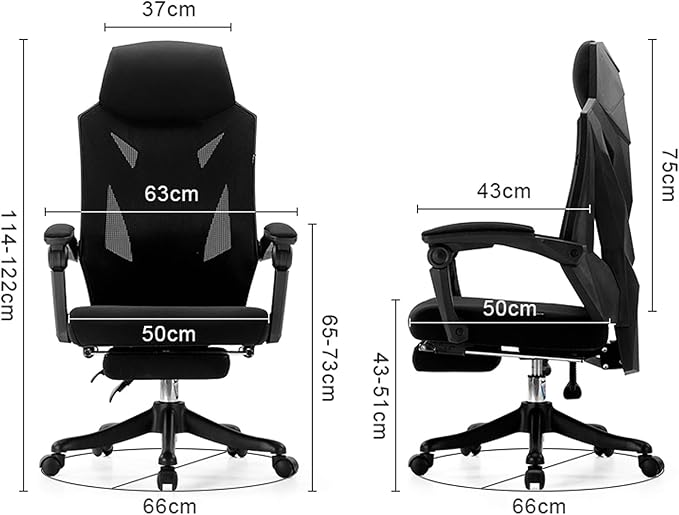 JHome Comfortable Swivel Chair Gaming Chair Office Chair Multi-Function Racing Chair Video Game Chair Adjustable Desk Chair with Armrests - Black Adjust Rolling Chair