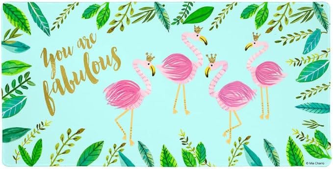 You are Fabulous Flamingos Princesses Crowns Large Gaming Mouse Pad Desk Mat with Stitched Edges Non-Slip Base
