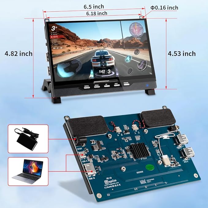 7 Inch HDMI Touchscreen Display Compatible with Raspberry Pi 51024x600 Pixel IPSSunlight ReadableBuilt-in SpeakersDriver-Free