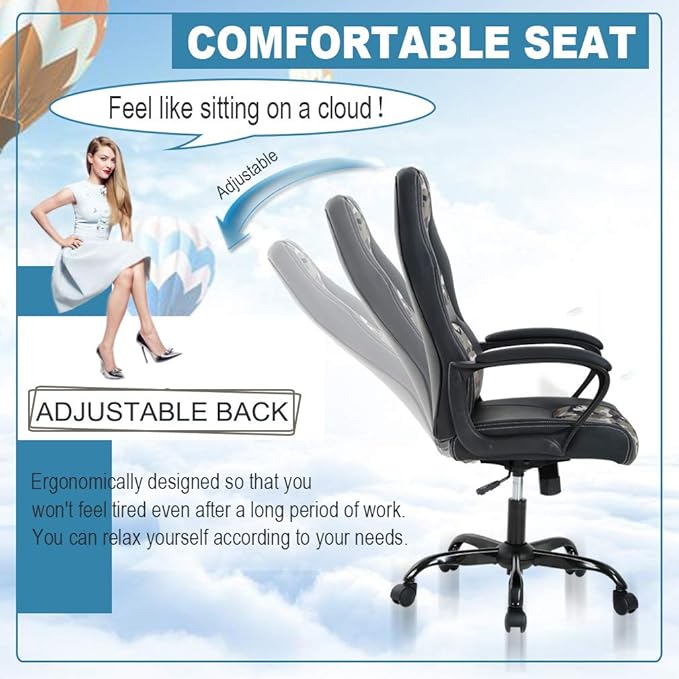 Gaming Office Chair PC Ergonomic Racing Chair PU Leather Heavy Duty Video Game Chair for Home Computer - Camo