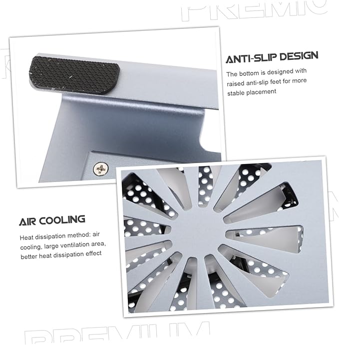 COHEALI Laptop Cooling Pad with Dual Quiet Fans Aluminum Ventilated Stand for Laptops Up to Ergonomic Height for Posture Support USB Powered Cooler with RGB Light Effects