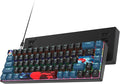 60 Percent Gaming Keyboard 68 Keys Mechanical Keyboard Rainbow Backlit Mini Compact Wired Keyboard with Red Switch for Windows Laptop Gamer(68 Monster-B)