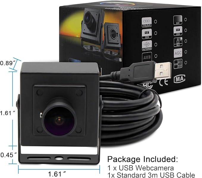 USB Camera 5 Megapixel 2592X1944 Webcamera with Aptina Sensor Webcam 180 Degree Fisheye Lens POE IP Camera High Difinition USB Webcam