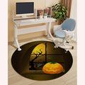 Orange Yellow Black PU Leather Office Chair Mat for Hardwood Floors Desk Carpet Halloween Themed Night Swirled Anti-Slip Multi-Purpose Low Pile Computer Chair Mat Animal Diameter 55 in