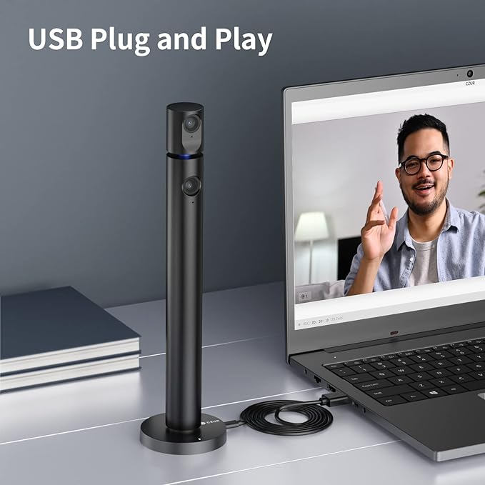 CZUR Halo X Pro Dual Webcam for PC 1080P Web Camera with Microphone USB Camera for Computer 90° View Plug &amp Play Compatible with Windows&ampMac for TikTok/YouTube/Yahoo Messenger