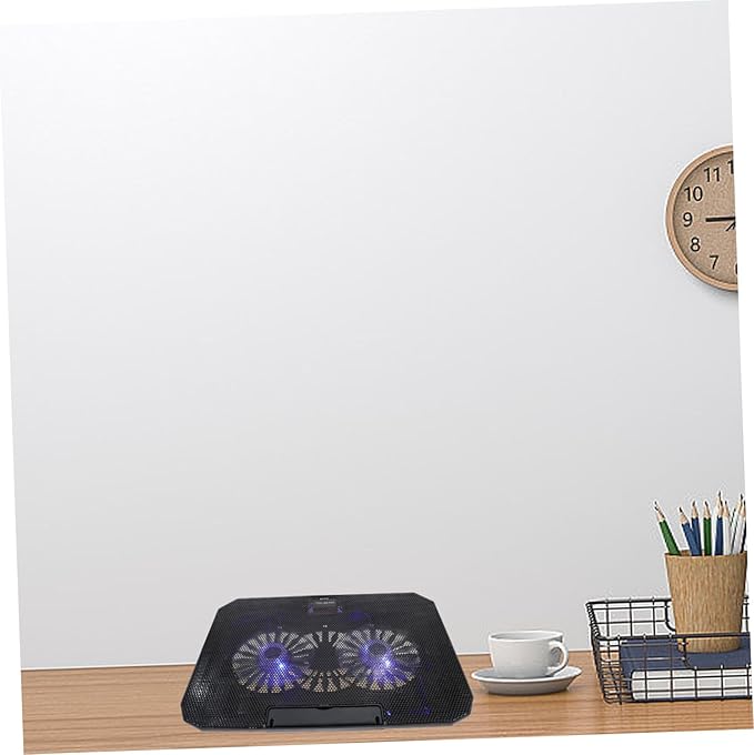Vaguelly 1pc Laptop Cooler Stand for Notebook Height Radiator Silent Cooling Fans Ergonomic Design for Gaming and Work Black
