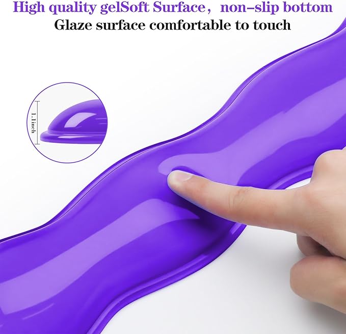 Gel Wrist Rest for Keyboard and Mouse Wrist Rest for Keyboard Mouse Wrist Support Pain Relief Cool Touch Non-Skid Keyboard and Mouse Wrist pad Set