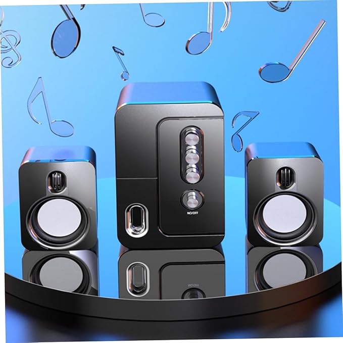 NUOBESTY USB Computer Speakers for Laptop and Desktop Black Portable 3D Surround Sound Loudspeaker with Deep Bass Versatile Home and Office Audio System