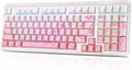 DAREU EK98pro Sakura Pink Wireless Mechanical KeyboardTri-Mode BT/2.4GHz/USB-C Creamy Gaming Keyboard with Number PadGasket StructureHot Swappable CustomRGB Backlit for Win/Mac