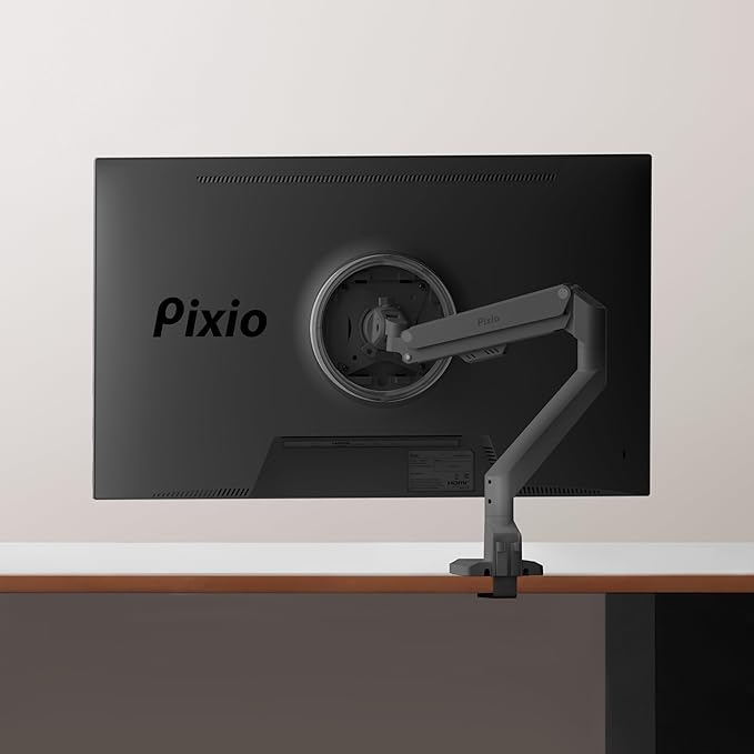 Pixio PX24Q Pro 24 inch 180Hz Refresh Rate QHD 1440p Fast IPS 1ms GTG Response Time Gamnig Monitor with PS1S Wave Black Single Monitor Arm