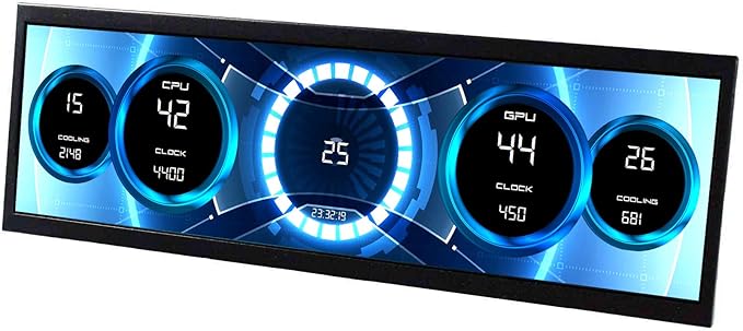 VSDISPLAY 14.5'' 14.5 Inch 2560x720 2K IPS LCD Monitor Stretched Bar Display for Computer PC Case GPU CPU Secondary Screen MonitorSupports USB-C Video Input