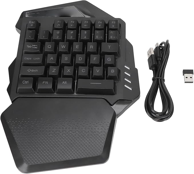 One Handed Gaming Keyboard 2.4G Wireless RGB Lighting 35 Keys Type C Gaming Mechanical Keyboard 2000mAh Rechargeable Battery for PC Gamer