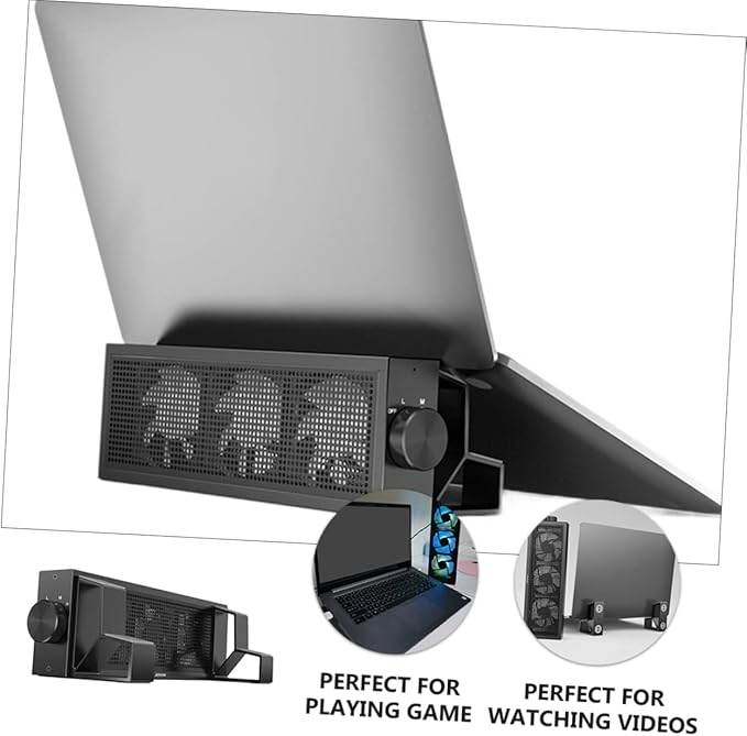 Tofficu Thickened Laptop Stand RGB Cooling Pad Gaming Laptop Accessory Detachable Fan Stand Ergonomic Design