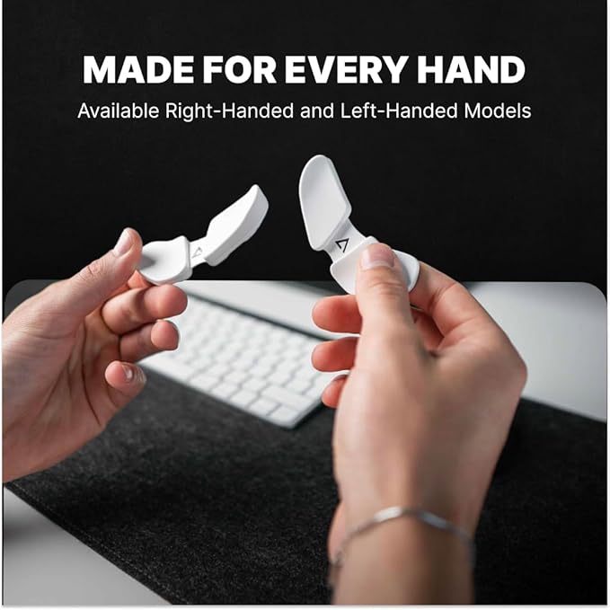DELTAHUB Carpio 2.0 - Left-Handed Truly Ergonomic Wrist Rest for Mouse Carpal Tunnel Support Pain Relief Anti-Fatigue Easy Glide Sleek Office Computer Laptop Gaming - Large Black