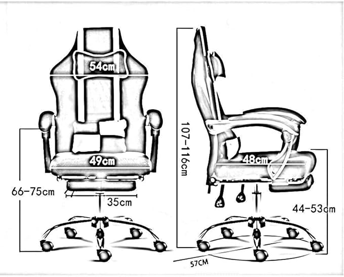 Chair Computer Chair Lift Swivel Chair Office Chair High Back Reclining Chair with Footstool Ergonomic Gaming Chair (Color : Gray)