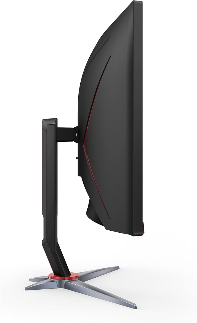 AOC CU34G2X 34 Curved Frameless Immersive Gaming Monitor UltraWide QHD 3440x1440 VA Panel 1ms 144Hz Adaptive-Sync Height Adjustable 3-Yr Zero Dead Pixels Black/Red