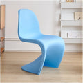 Adjustable Office Computer Chair with Armrest Home Dining Chairs Stackable Plastic Backrest Chair(Blue)