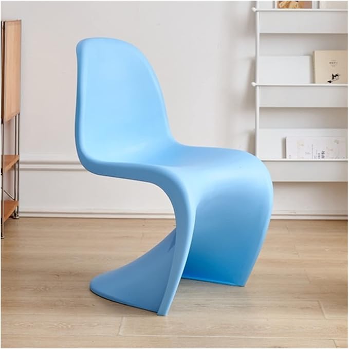 Adjustable Office Computer Chair with Armrest Home Dining Chairs Stackable Plastic Backrest Chair(Blue)