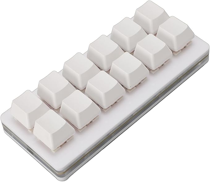 CCYLEZ Mechanical Gaming Keyboard 12 Key Gaming Keyboard Hot Swappable Red Switch Programmable for PC (White)