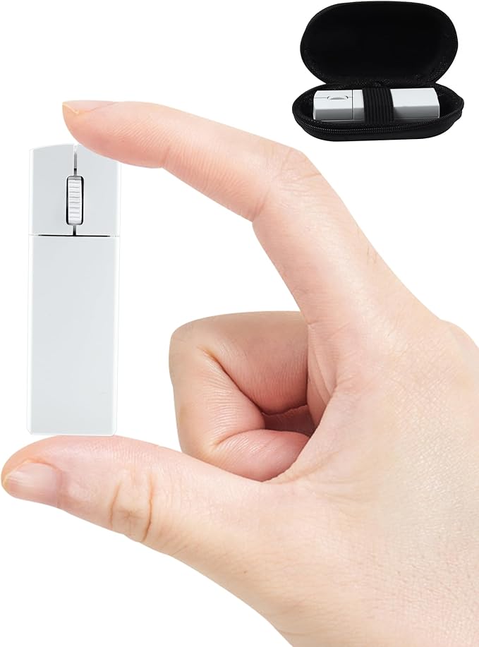 Wireless Mouse Mini Bluetooth 5.1/5.0 &amp 2.4Ghz Tri Mode MiceSmall Silent Portable Compact Finger Mice Cute Tiny Travel White Mouse for MacBook Chromebook PC Laptop Computer Tablet Office School