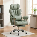 Big and Tall Office Chair 400lbs - Heavy Duty Executive Desk Chair with Footrest High Back PU Leather Ergonomic Computer Chair with Extra Wide Seat &amp Thick Cushion for Home Office (Green)