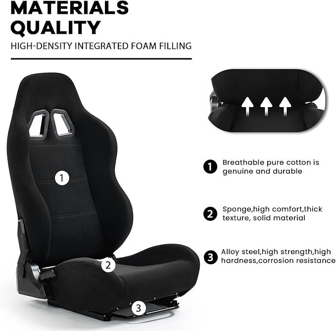 Anman Racing Seat Ergonomic Wheel Stand Adjustable Slide Racing Gaming Chair Gaming Seat Black