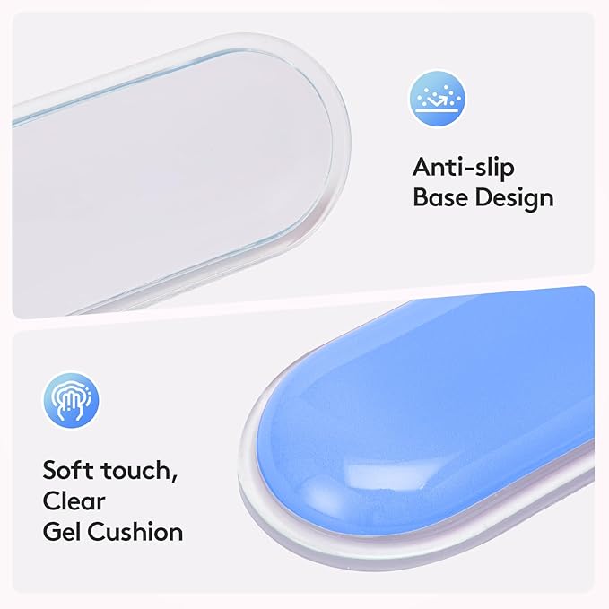 Upgrade Keyboard Wrist Rest Set Gel Keyboard Wrist Support Mousepad Ergonomic Mouse Wrist Mat for Computer Laptop Home Office Blue Color Block