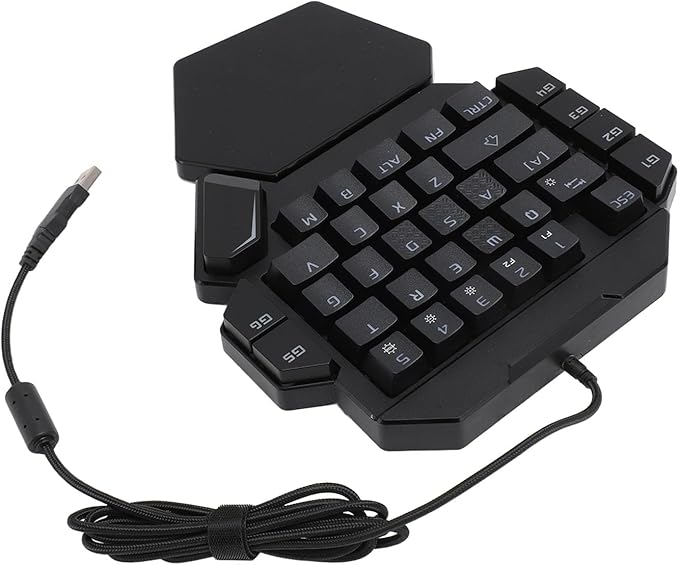 Vikye One Handed Gaming Keyboard 35 Keys Blue Switch RGB Mechanical Gaming Keyboard with RGB Backlight for PC Gamer Vikyea21uoki3pt
