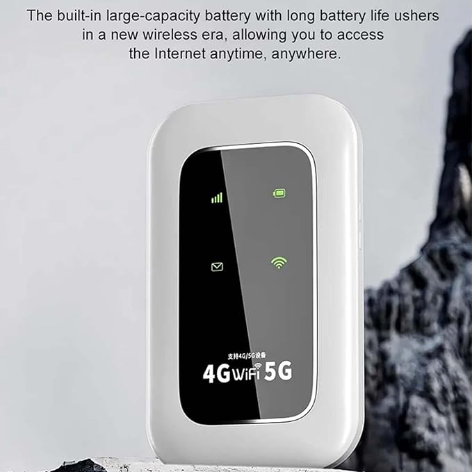 Convergek All-Network Portable WiFi Wireless Routers Mobile Network Hotspot | Power on and Use Travel Router Pocket Wi-Fi for Travel Business (White)