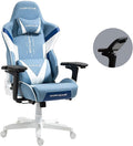Ergonomic Gaming Chair One-Piece All-Steel Frame Multifunctional Robotic Arm Sedentary Comfortable Gaming Chair Reclining Chair Home Computer Chair B Blueandwhite