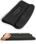 Ergonomic Wave Wrist Rest with Keyboard Stand Cushioned Palm Rest Comfortable Integrated Memory Foam for Natural Typing and Relieve Wrist Pain Dark Night Black