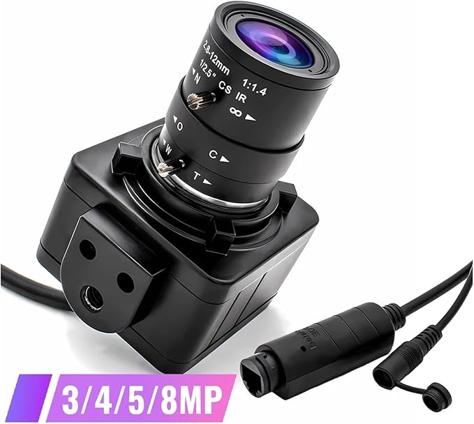 4K MINI Type IP Camera 2 12mm Varifocal Lens for POE NVR System Indoor Home P2P System Video Surveillance Cam