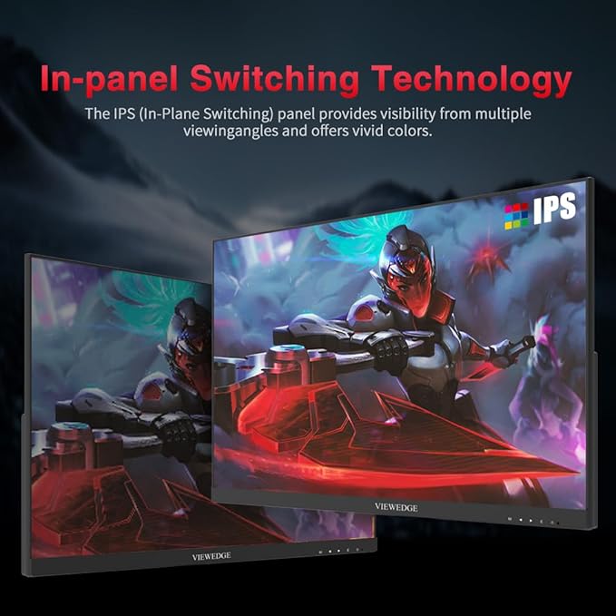 Viewedge 27 inch Gaming Monitor 180hz (Supports 144hz/165hz) 1ms 110% sRGB 1080p IPS Computer Monitor DP HDMI Built-in Speakers Support Freesync and Wall Mount