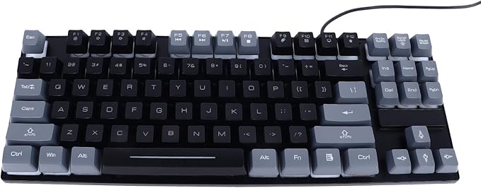 GOWENIC Gaming Keyboard USB Computer Keyboard 87 Keys RGB Backlit Floating Keycaps Dsign Contrast Color Space Saving Wired Keyboard for Desktop Laptop