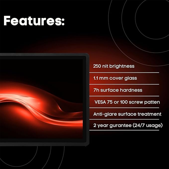 faytech 21.5 Capacitive Touchscreen Monitor - HDMI VGA DP USB - Compatible with Windows Mac and Linux. Perfect for 2nd Screen POS System Touchscreen Vending HMI Digital Signage Kiosk